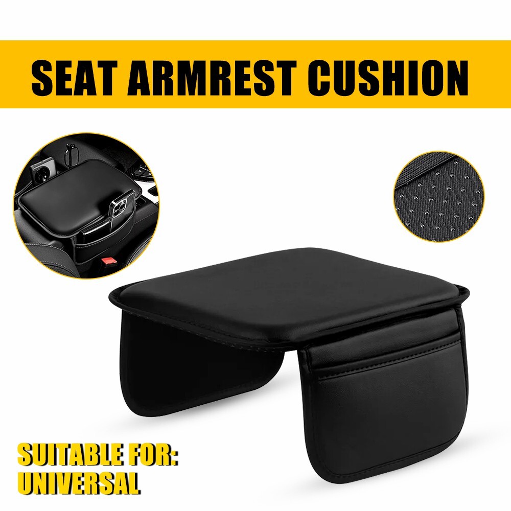 New Leather Armrest Seat Cushion Protector Storage Pad Car Interior Accessories