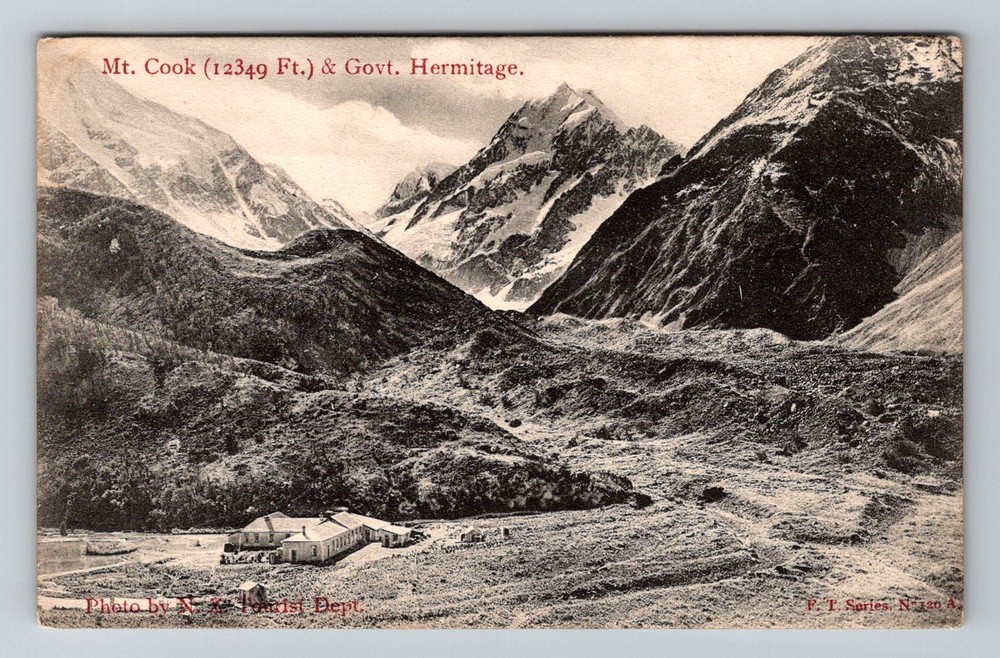 New Zealand- Mount Cook & Government Hermitage Old Card PC View Vintage Postcard