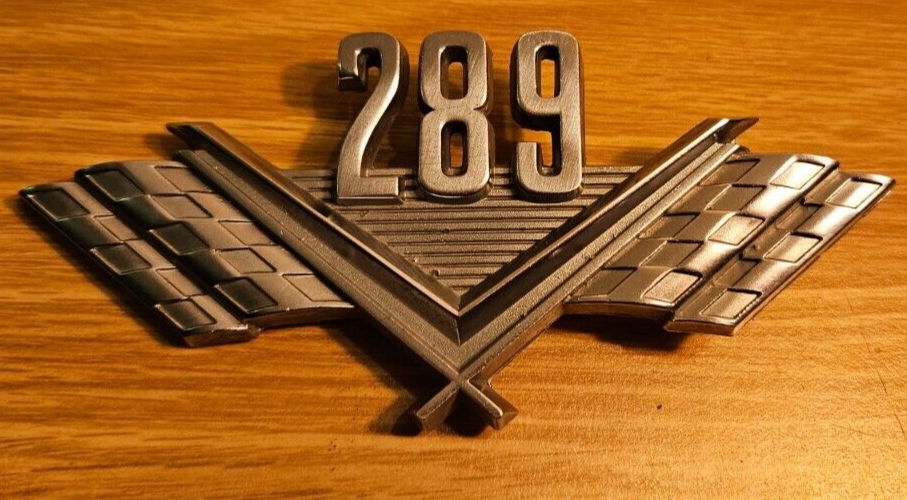 1965-1966 Ford Fairlane 289 OEM Front Fender Cross Flags Emblem Vintage