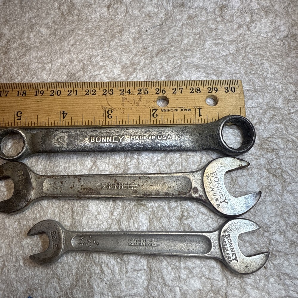 Vintage Bonney USA Wrench Lot (3) Open End & Box End – Made in  USA