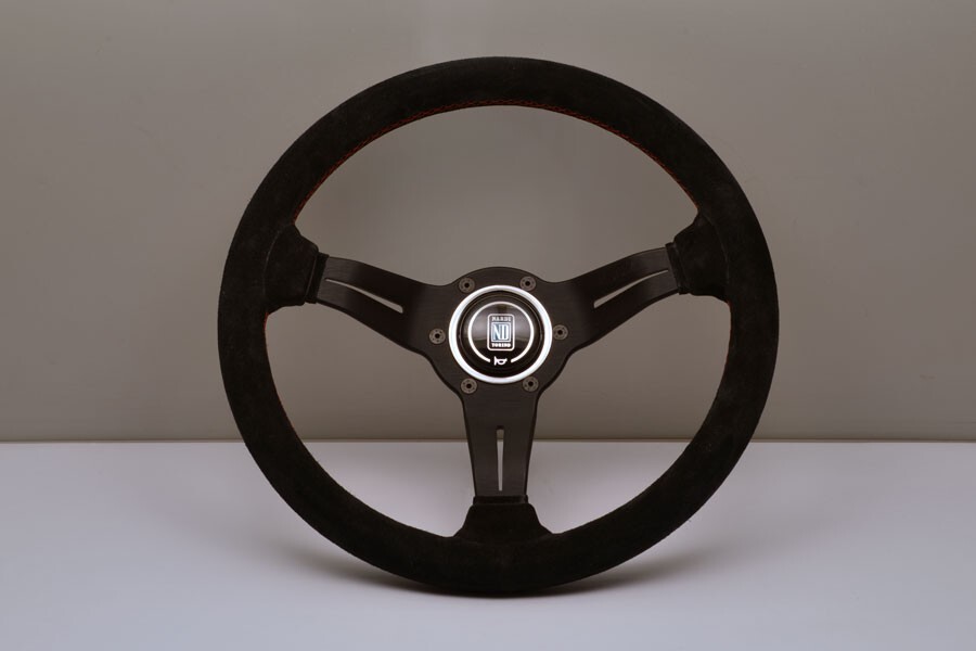 NARDI Italy RALLY DEEP CORN 330MM STEERING WHEEL BLACK SUEDE RED STICHING HORN