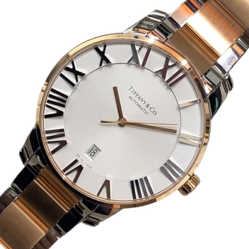 Tiffany Co. Atlas Dome Z1810.68.13A21A00A PG SS Watch Men s Used