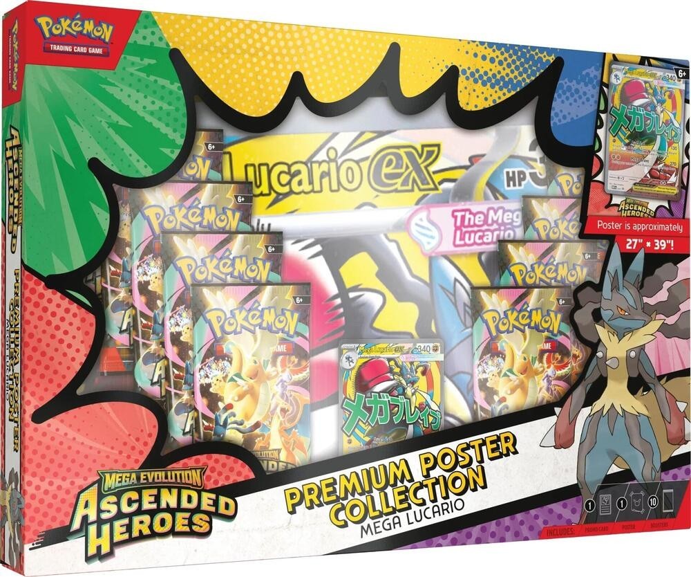 Pokémon TCG Ascended Heroes Mega Lucario EX Premium Poster Collection **New**
