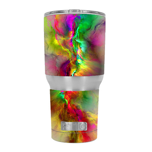 Skin Decal for RTIC 30 OZ Tumbler Cup (6-piece kit) / Color Explosion Colorful