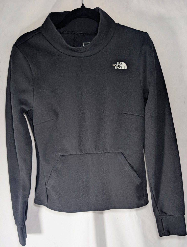 The North Face Women’s Pullover Sweatshirt Black Funnel Neck Logo Hoodie Size S