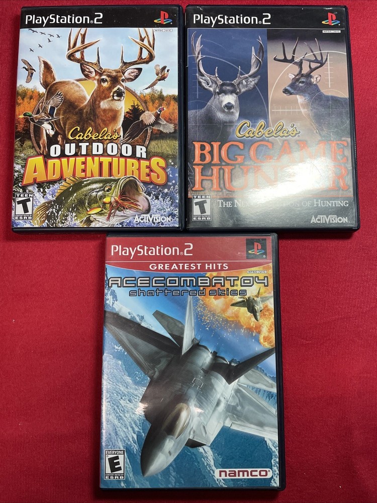 PS2 Games Bundle Of 3 Cabela’s Outdoor Big Game Ace Combat 4 Tested All CIB-image
