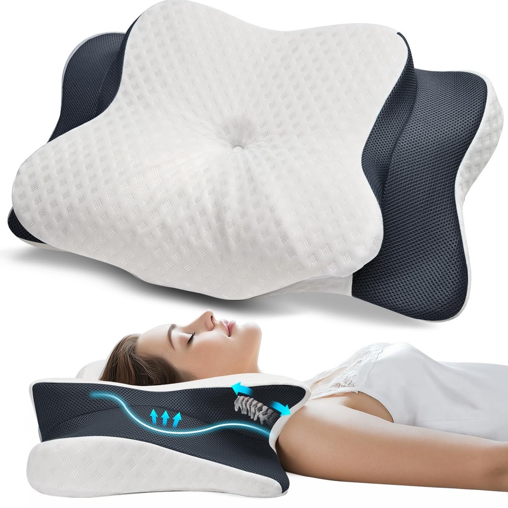 King Size Memory Foam Cervical Pillow for Neck and Shoulder Pain Relief