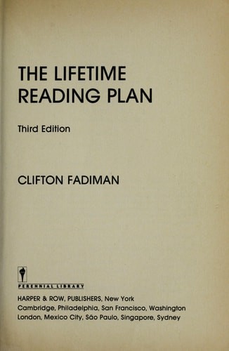 The Lifetime Reading Plan by Fadiman, Clifton, Good Book