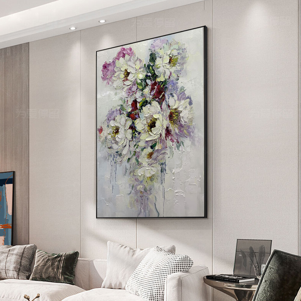 Handmade Wall Art Abstract Flower Paintings Hand Painted Oil Painting On Canvas