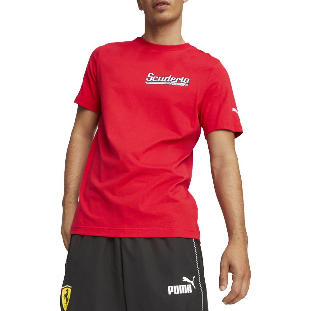 PUMA Scuderia Ferrari Race Graphic Crew Neck Short Sleeve T-Shirt Mens Red Casua