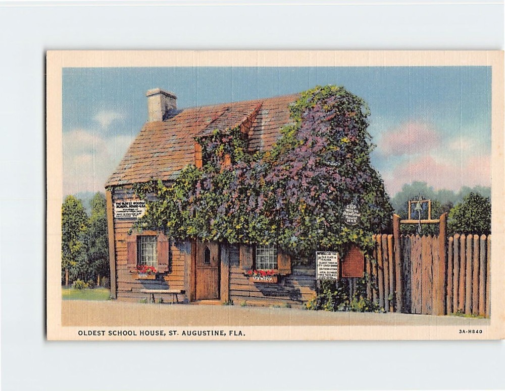 Postcard Oldest School House Saint St. Augustine Florida USA North America