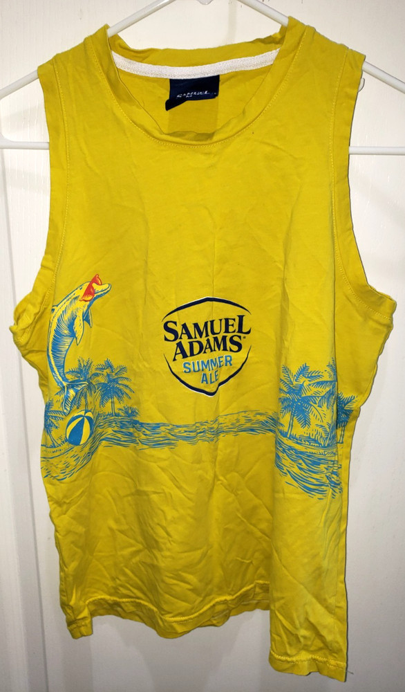 SAMUEL ADAMS MENS SLEEVELESS TEE SHIRT TOP medium summer ale FISH