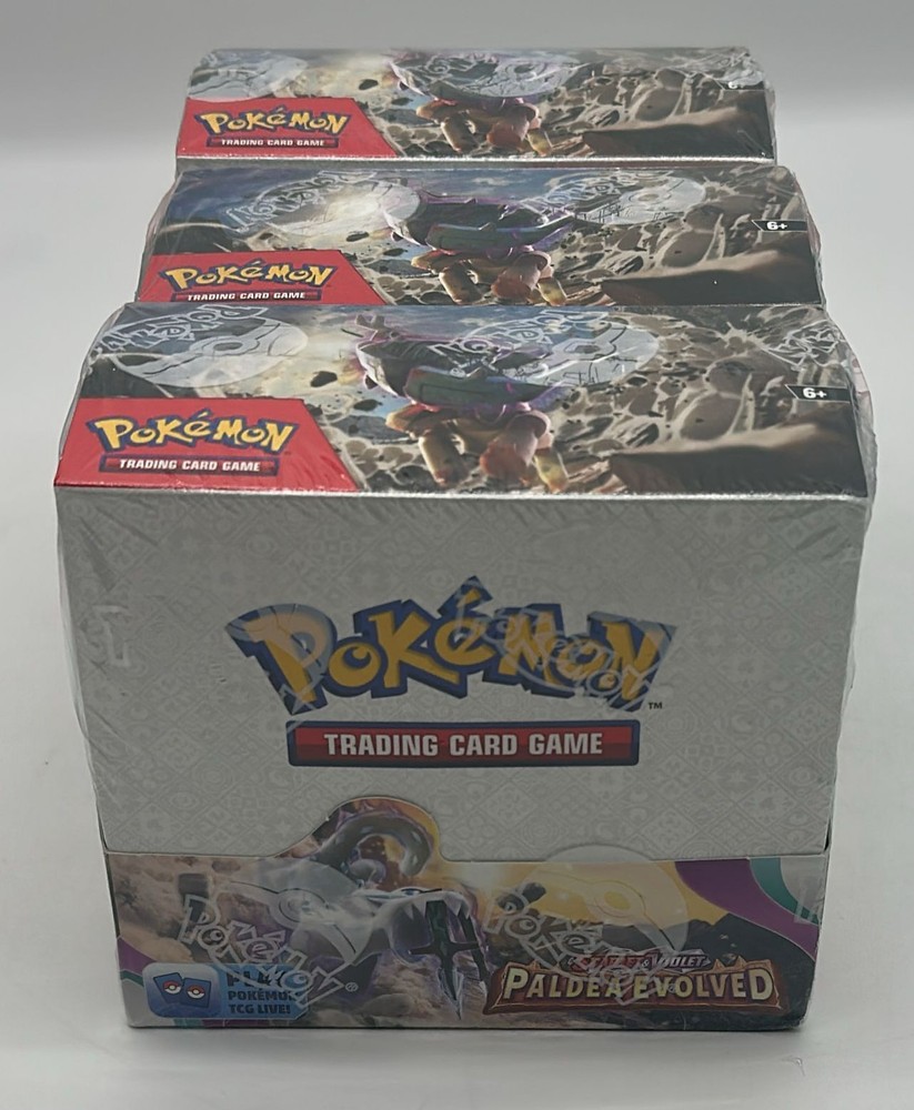 Lot of (3) Pokemon TCG Paldea Evolved Booster Boxes SEALED NEWPROBSTEIN123 is actively accepting CONSIGNMENTS !!