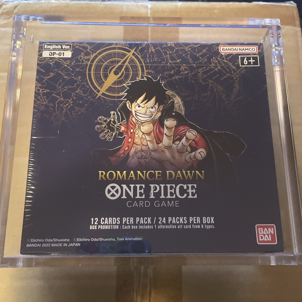 One Piece EN OP-01 Romance Dawn Blue Bottom Booster Box Sealed w/ Acrylic Case