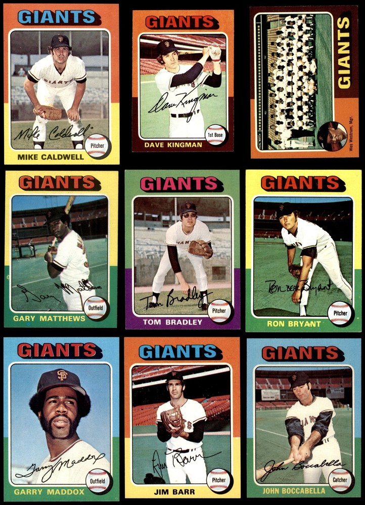 1975 Topps San Francisco Giants Team Set 7 - NM 3682876
