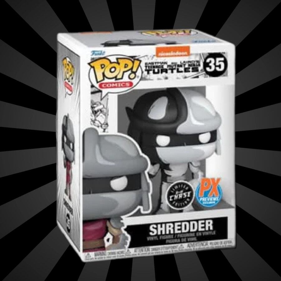 TMNT Teenage Mutant Ninja Turtle Shredder Black White Chase PX Exclusive Funko