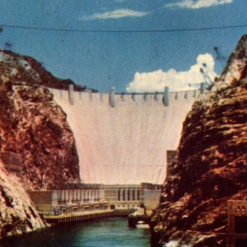 Vintage Postcard Chrome Hoover Dam Colorado River CO Arizona AZ Nevada NV
