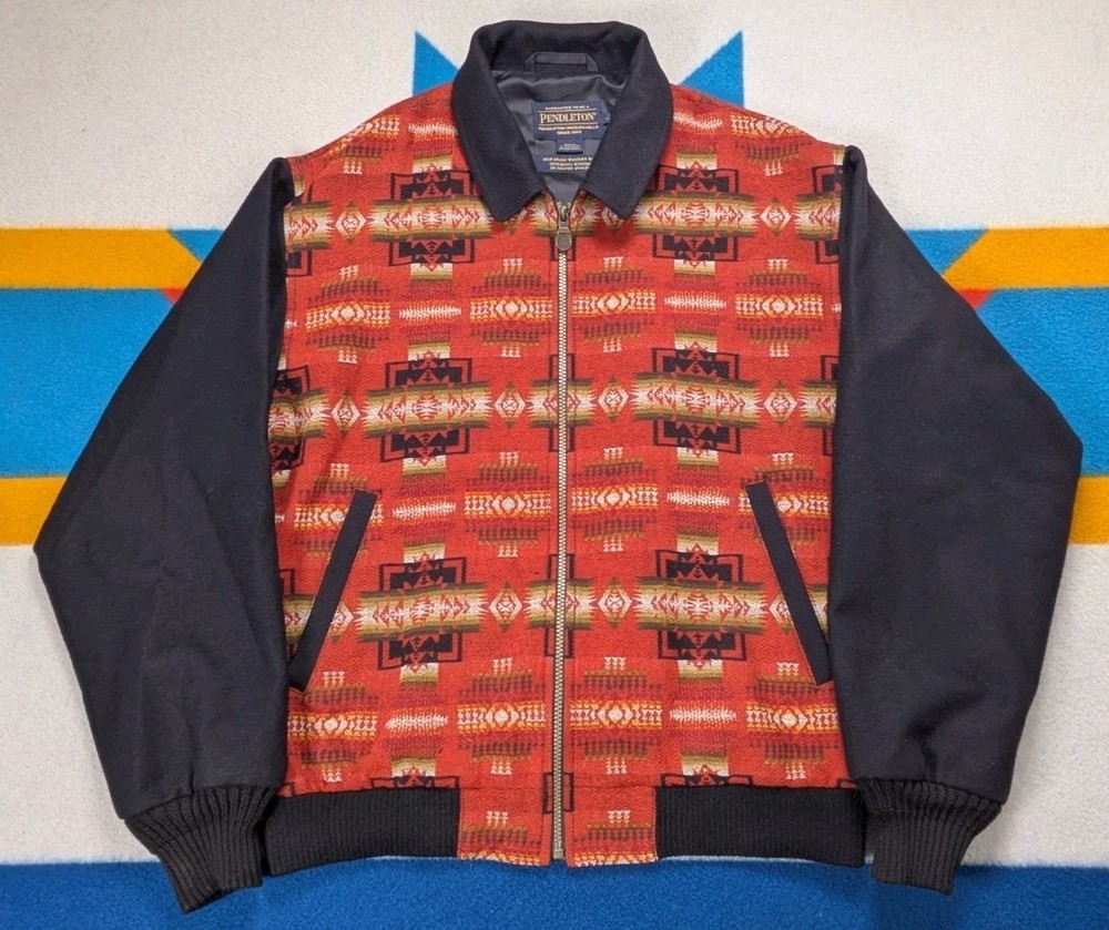 Pendleton High Grade Western Wear Wool Jacket Chief Joseph Blanket Aztec Large