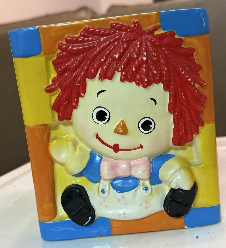 Vintage Raggedy Ann Cookie Jar KC Japan Ceramic 1970s Hand Painted - No Lid