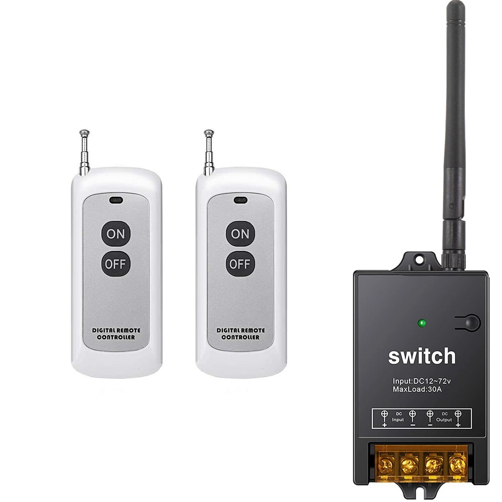 Remote Control Switch 12V for DC 12V 24V 48V 72V with 40A Relay Wireless RF Switch Long Range