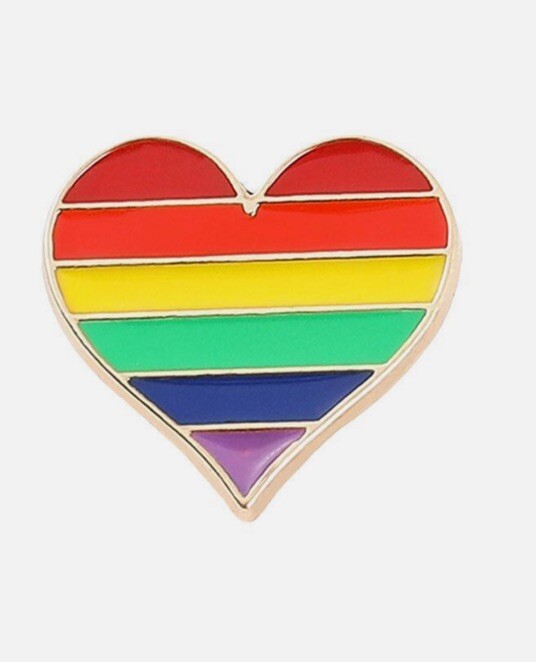 Heart Rainbow LGBT Brooch Gay Pride Colored Enamel Badge Pin Unisex Gift