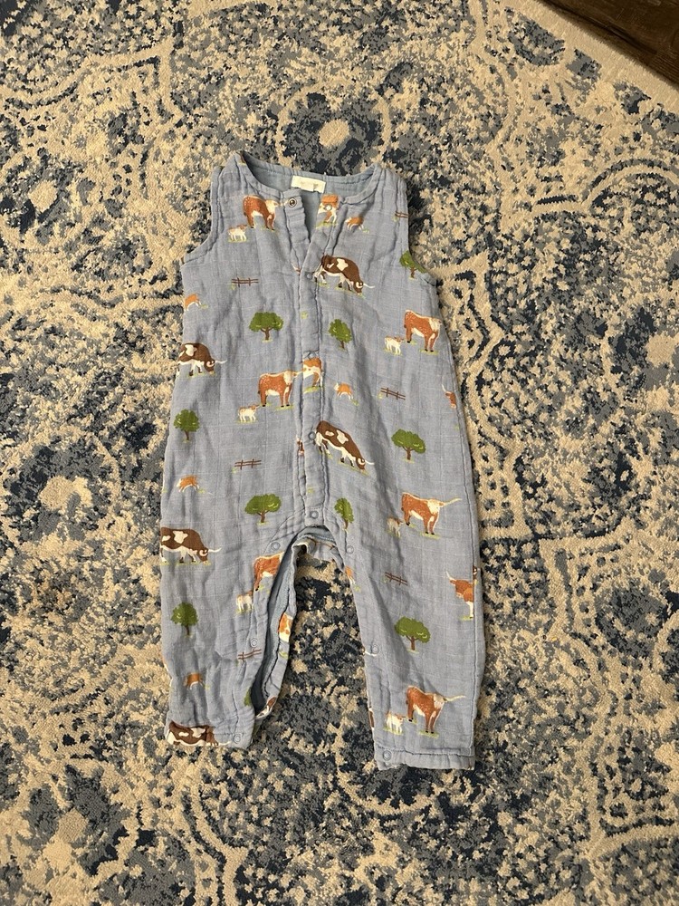 Angel Dear Muslin Sleeveless Romper 12-18 Months - Longhorn Cattle