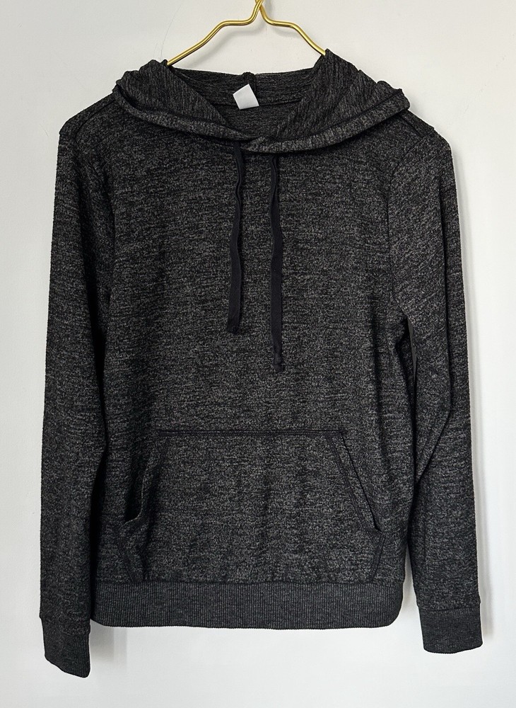Old Navy Black Gray Marled Look Soft Lightweight Pullover Hoodie Women’s Small