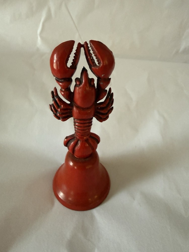 Red Lobster Figurine Handbell – Coastal Nautical Decor, Metal