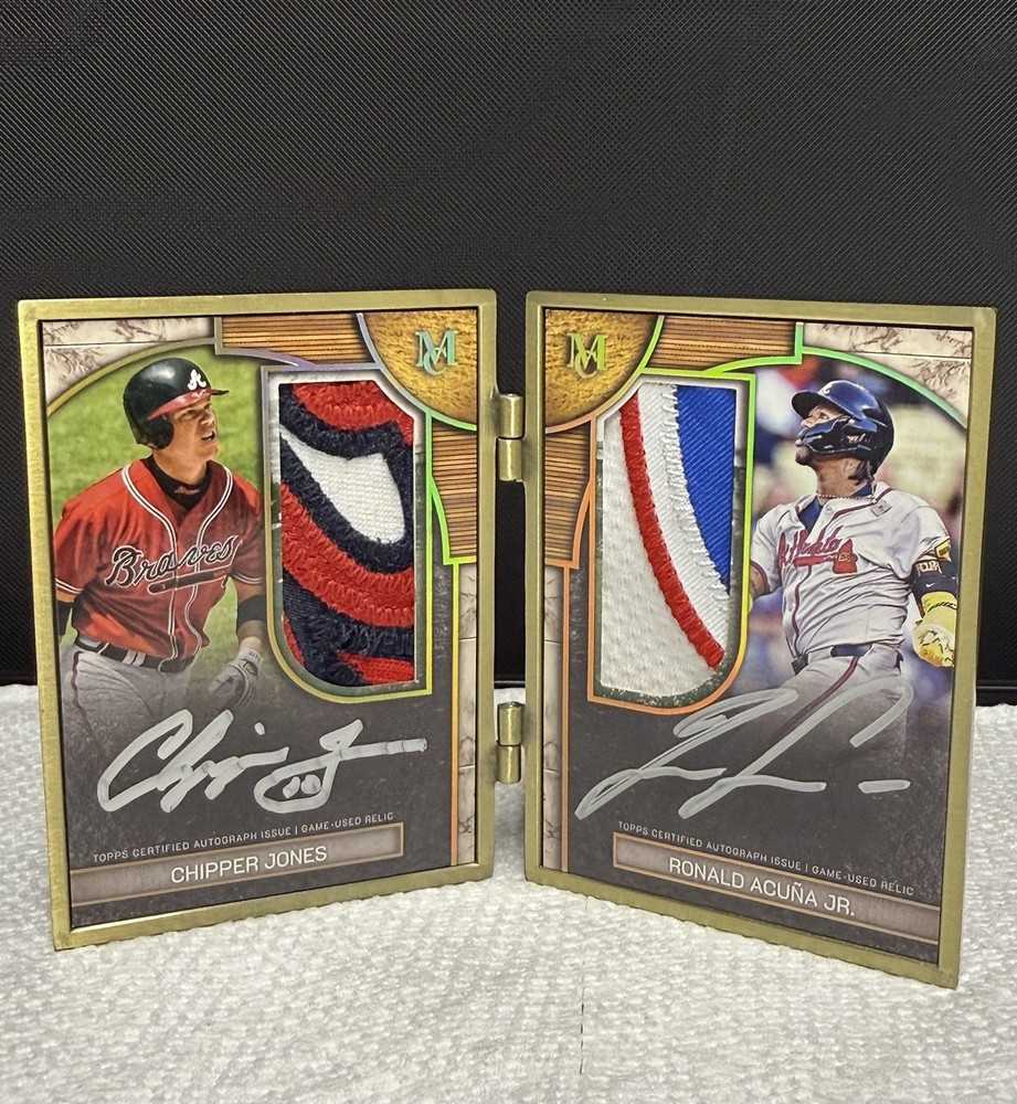 2025 Topps Museum Framed Autograph Patch Booklet Chipper Jones/Ronald Acuña 1/1