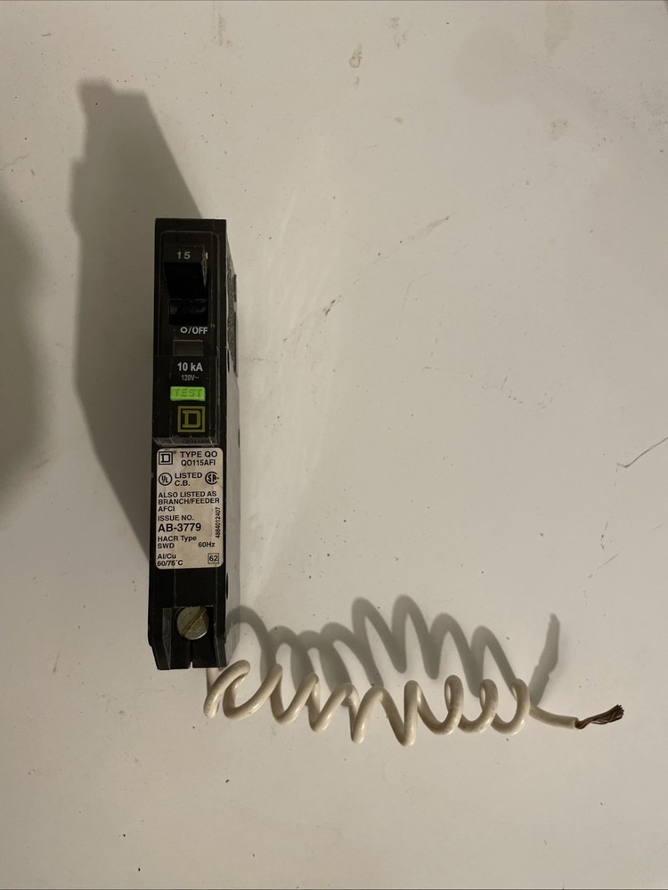 Square D QO115AFI Circuit Breaker 120/240V 15A , Tested And Working