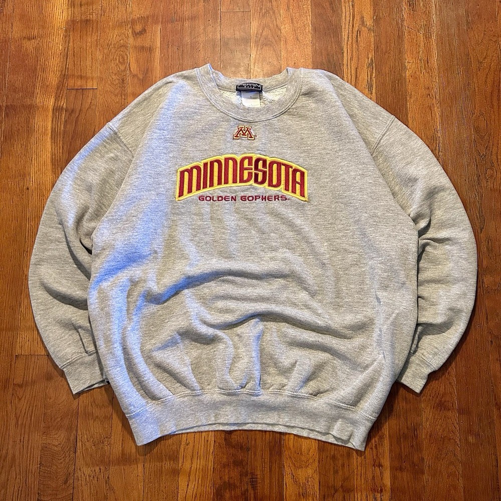 Vintage ‘90s University of Minnesota Golden Gophers Gray Crewneck Sweatshirt L