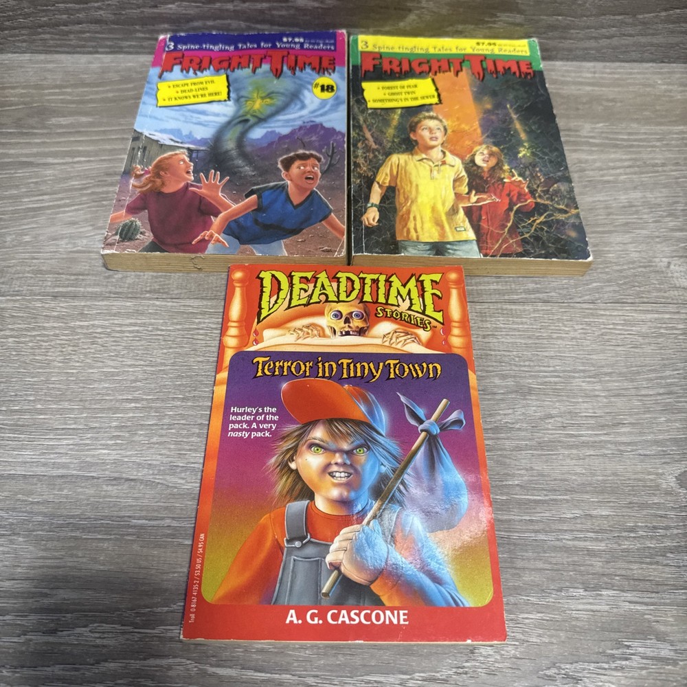 3 Book Lot Fright Time PB Vtg Children Scary #5, 18 & Dead Time Stories Terror