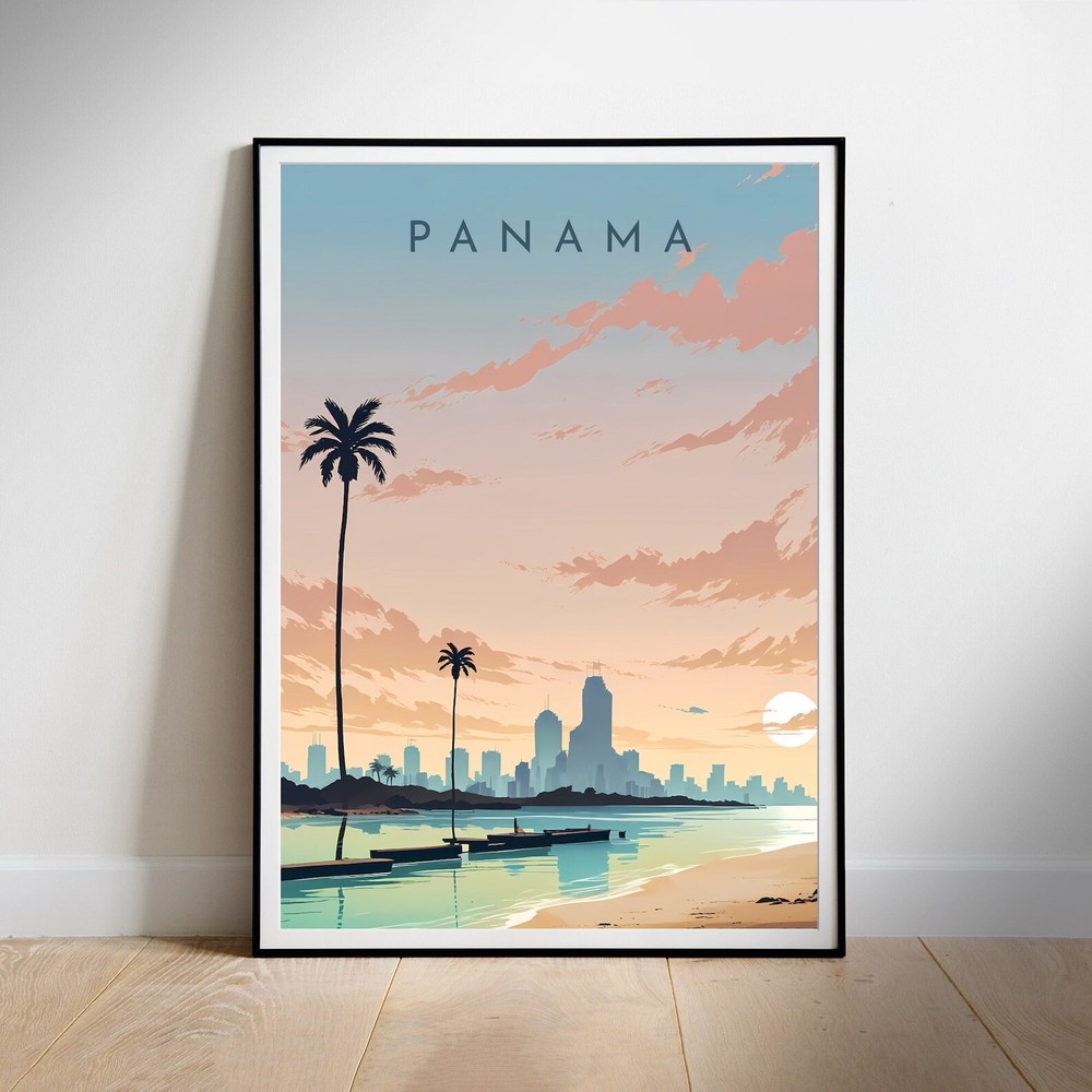 Panama Travel Poster Wall Art Instant Hanging Decor New Home Gift