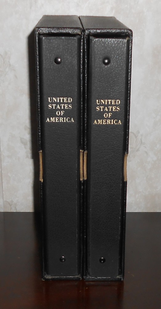Lot of 2 US Stamp Binders With Slipcases & Page Lifters Good Used