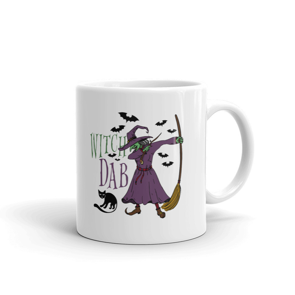 Witch Dab Cat Bat Halloween Coffee Tea Ceramic Mug Office Work Cup Gift