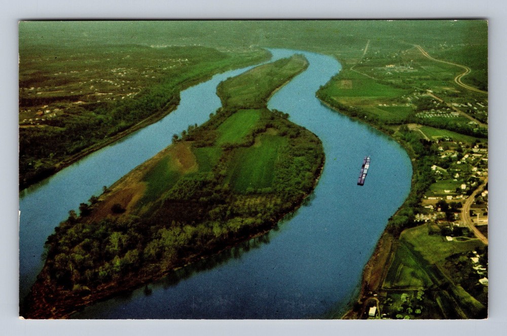 Parkersburg WV-West Virginia Aerial Blennerhassett Island Vintage Postcard