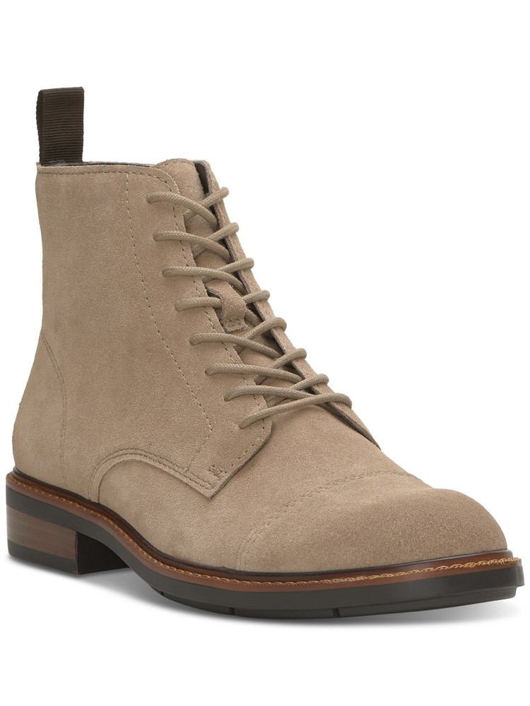 VINCE CAMUTO Beige Leather Ferko Cap Toe Boots for Men Size 8 M