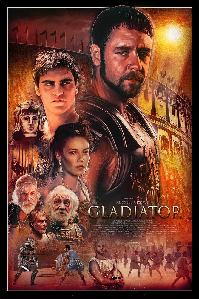Gladiator by Rich Davies 26/250 24” x 36” Screen Print Movie Art PosterEdition # 26 of 250, 24” x 36” Size, New Condition