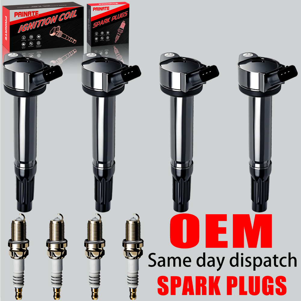 4X OEM Ignition Coil & Iridium Spark Plug For Toyota Avalon Camry RAV4 2.5 UF487