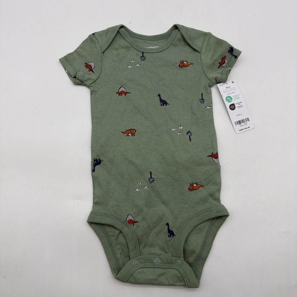 Carters One Piece Toddler Boys Size 6M Green Aop .#41517