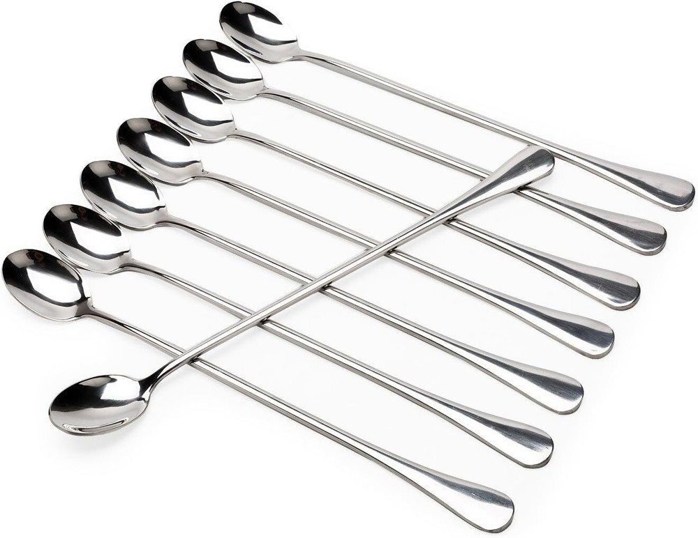 9-inch Long-handled ice tea spoon, cocktail stir spoons, stainless steel 9 IN