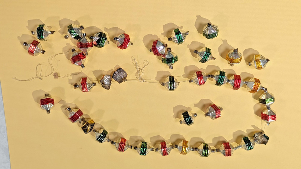 Vintage Glass Garland Beads on String Christmas Tree Ornament