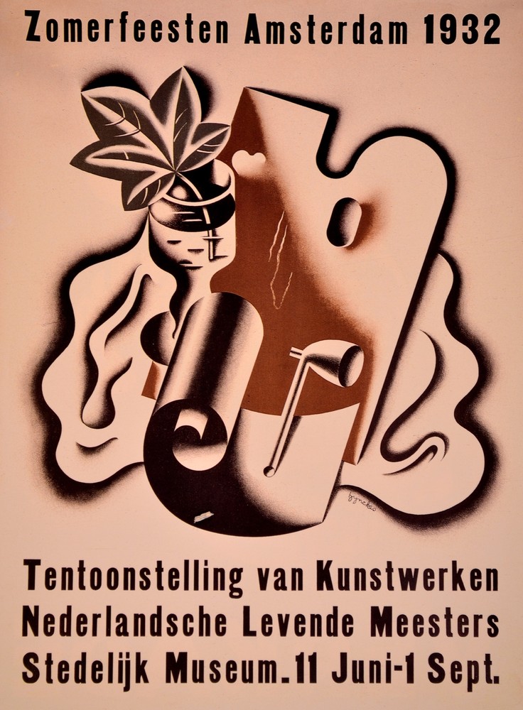 Zomerfeesten Amsterdam Tentoonsteling Decor Poster. Graphic Art Design. 4188