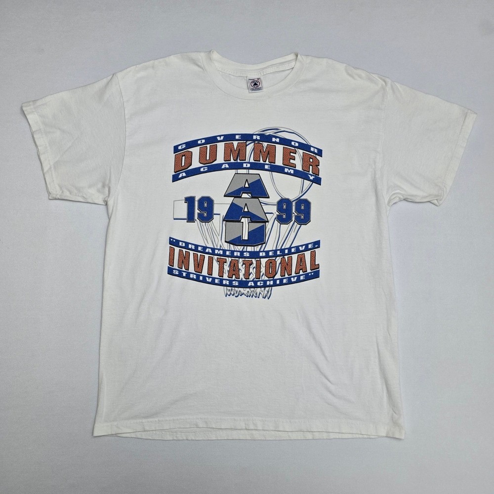 Vintage 1999 Governor Dummer Academy Invitational T-Shirt Mens XL Delta White