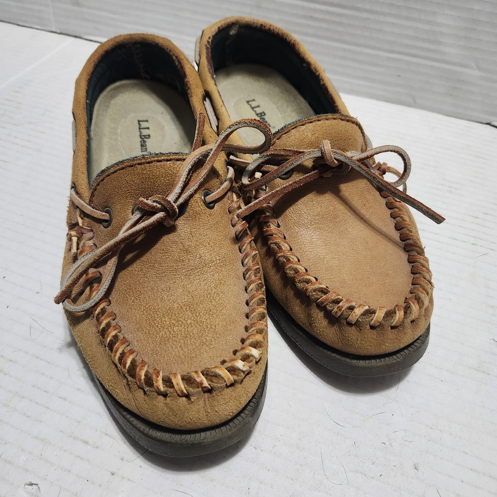 Vtg LL Bean Wicked Leather Moccasins Slip On Shoes Mens Size 7M EUC