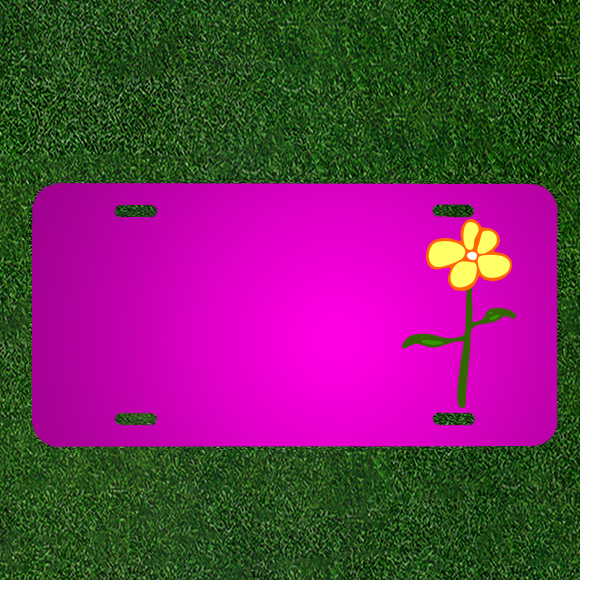 Custom Personalized Car License Plate With Add Names To Flower Plant Daisy