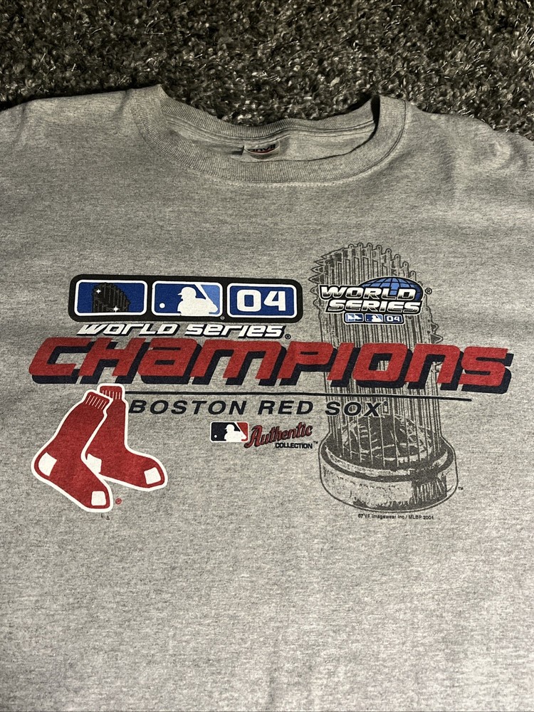 2004 Boston Red Sox World Series Champions T Shirt Mens 2XL Gray Vintage Tee EUC