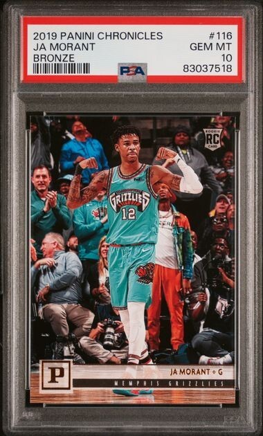 RARE 2019 PANINI CHRONICLES BRONZE #116 JA MORANT ROOKIE RC PSA 10 YOUNG DOLPH