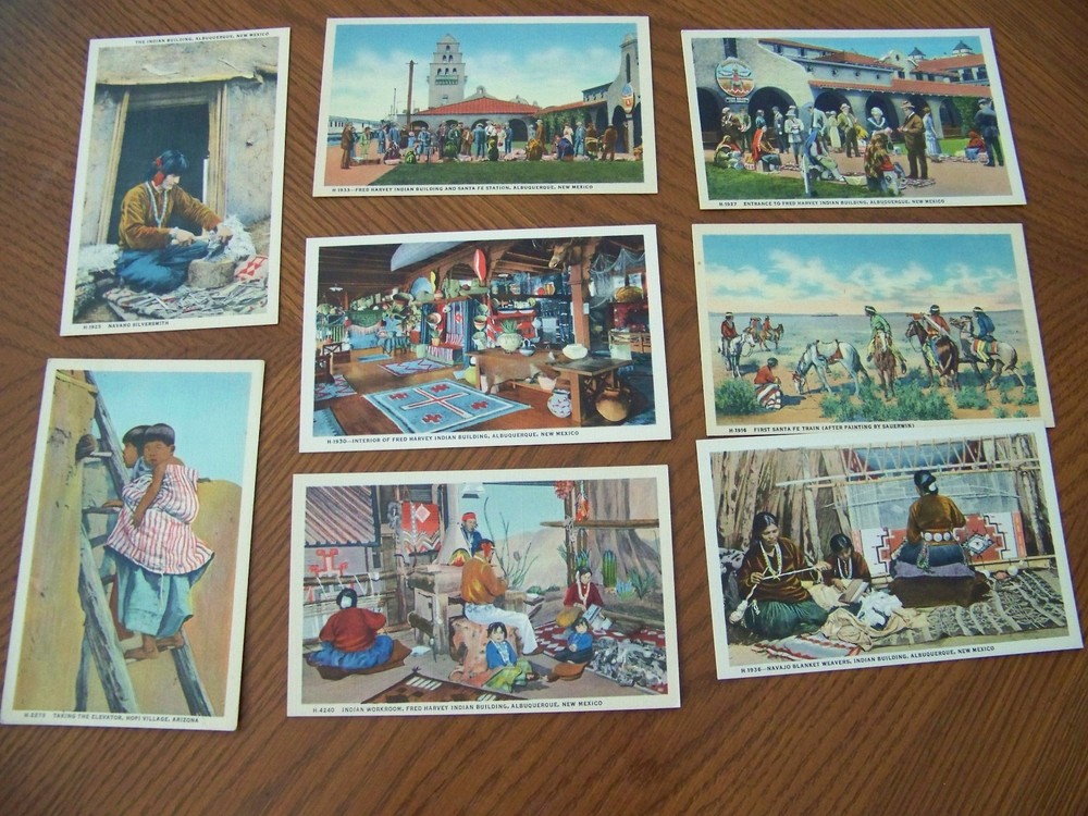 Fred Harvey Artist 8 Different Native American Postcards