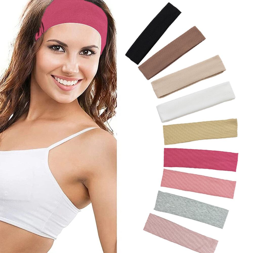 10Pcs/Set Sports Headbands Knitting Soft Elastic Hair Bands Yoga Wide Headwraps
